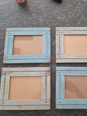 Lot Of 4 Prinz Wood Frames.  2 Gray, 2 Blue.  8x10 Frame To Hold 5x7 Pictures